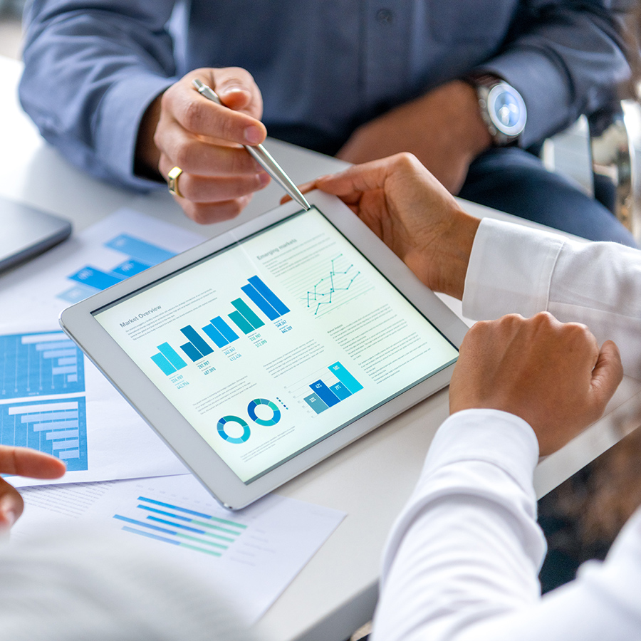 Jahresabschluss auf einem Tablet